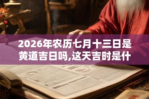 2026年农历七月十三日是黄道吉日吗,这天吉时是什么时候？
