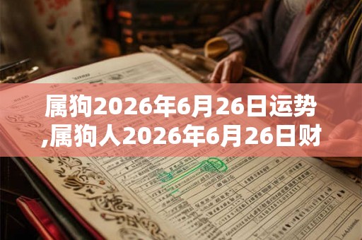 属狗2026年6月26日运势,属狗人2026年6月26日财运,生肖狗2026年6月26日运势