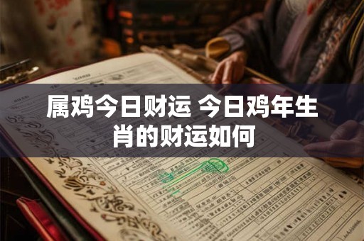 属鸡今日财运 今日鸡年生肖的财运如何