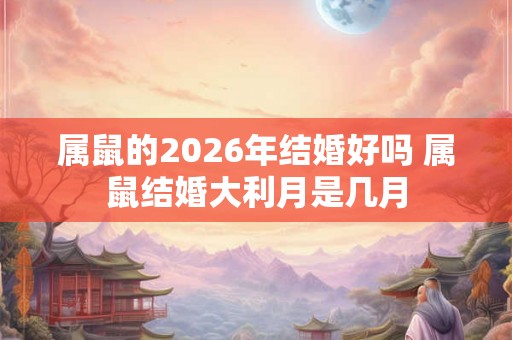 属鼠的2026年结婚好吗 属鼠结婚大利月是几月
