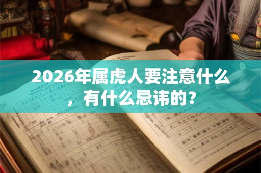 2026年属虎人要注意什么,有什么忌讳的? 2026年属虎人要注意什么,有什么忌讳的?