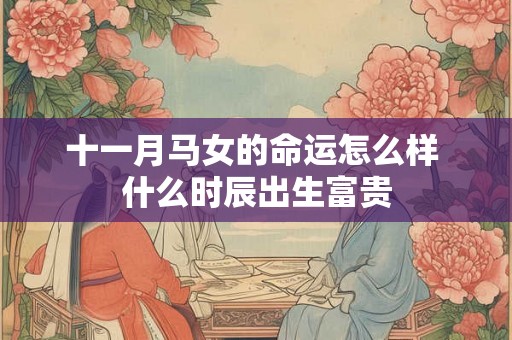 十一月马女的命运怎么样 什么时辰出生富贵