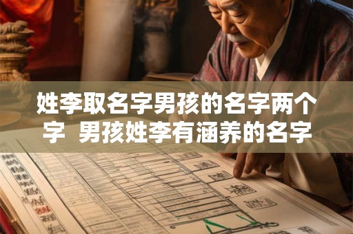 姓李取名字男孩的名字两个字  男孩姓李有涵养的名字