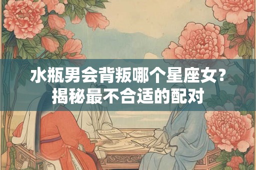 水瓶男会背叛哪个星座女？揭秘最不合适的配对