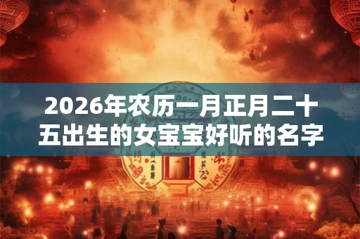 2026年农历一月正月二十五出生的女宝宝好听的名字起名