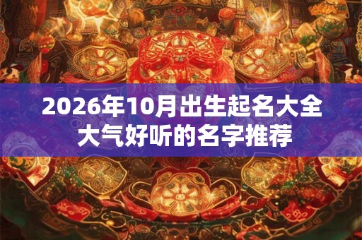 2026年10月出生起名大全 大气好听的名字推荐