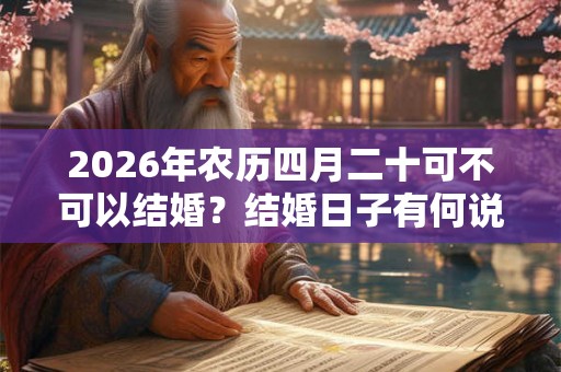 2026年农历四月二十可不可以结婚？结婚日子有何说法？