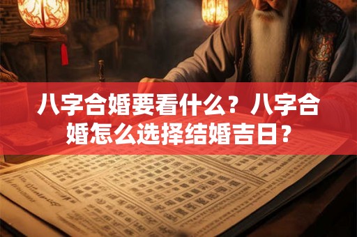 八字合婚要看什么？八字合婚怎么选择结婚吉日？