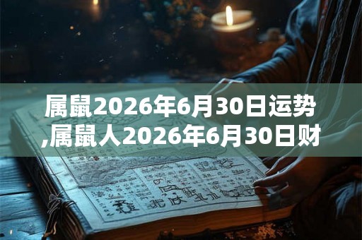 属鼠2026年6月30日运势,属鼠人2026年6月30日财运,生肖鼠2026年6月30日运势