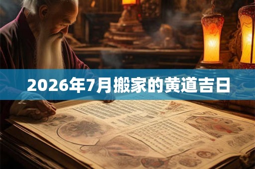 2026年7月搬家的黄道吉日