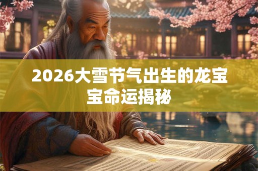 2026大雪节气出生的龙宝宝命运揭秘 2026大雪节气出生的龙宝宝命运揭秘