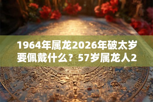 1964年属龙2026年破太岁要佩戴什么？57岁属龙人2026年犯太岁命运如何？