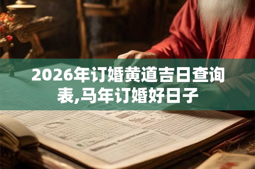2026年订婚黄道吉日查询表,马年订婚好日子