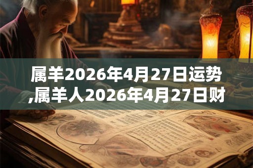 属羊2026年4月27日运势,属羊人2026年4月27日财运,生肖羊2026年4月27日运势