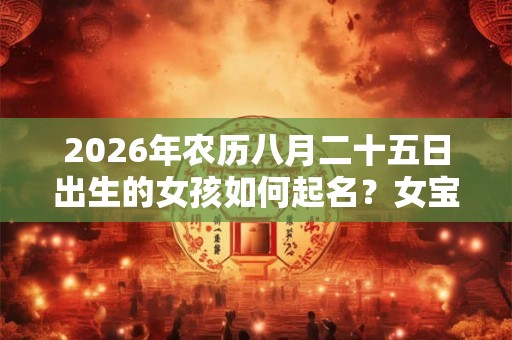 2026年农历八月二十五日出生的女孩如何起名？女宝宝起什么名字吉利？
