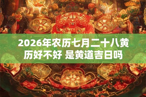 2026年农历七月二十八黄历好不好 是黄道吉日吗