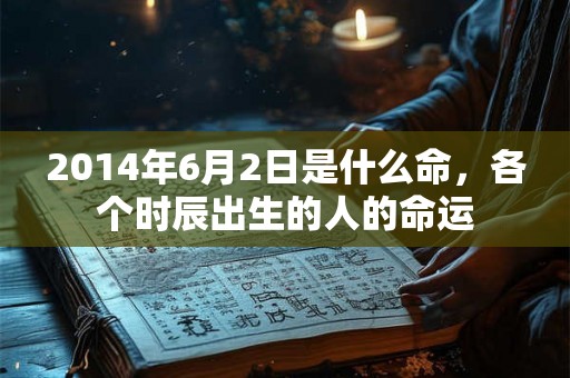 2014年6月2日是什么命，各个时辰出生的人的命运