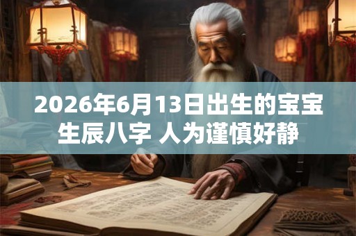 2026年6月13日出生的宝宝生辰八字 人为谨慎好静