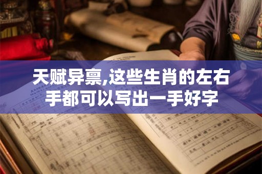 天赋异禀,这些生肖的左右手都可以写出一手好字