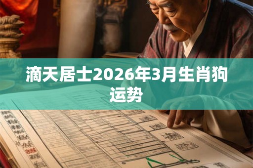 滴天居士2026年3月生肖狗运势