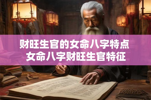 财旺生官的女命八字特点 女命八字财旺生官特征