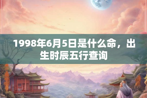 1998年6月5日是什么命，出生时辰五行查询