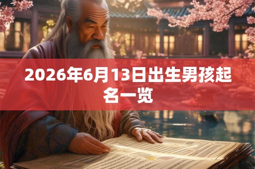 2026年6月13日出生男孩起名一览