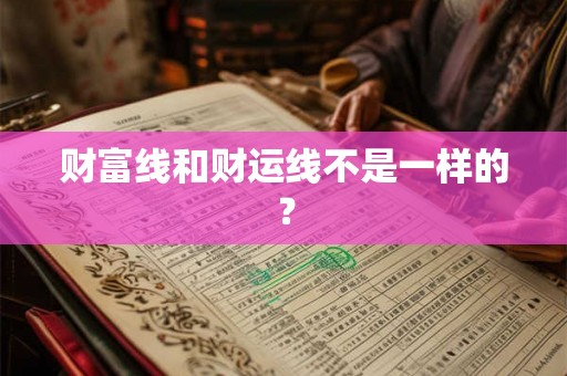 财富线和财运线不是一样的？
