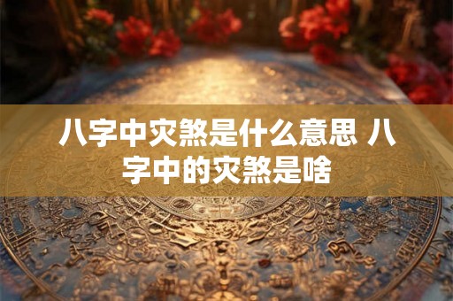 八字中灾煞是什么意思 八字中的灾煞是啥 八字中灾煞是什么意思 八字中的灾煞是啥