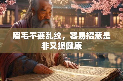 眉毛不要乱纹，容易招惹是非又损健康