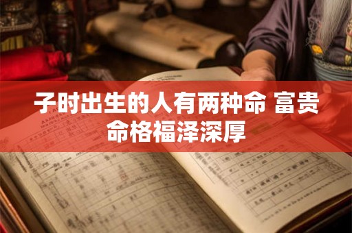 子时出生的人有两种命 富贵命格福泽深厚