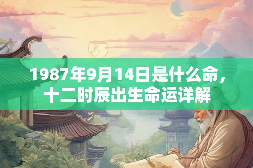 1987年9月14日是什么命,十二时辰出生命运详解 1987年9月14日是什么命,十二时辰出生命运详解