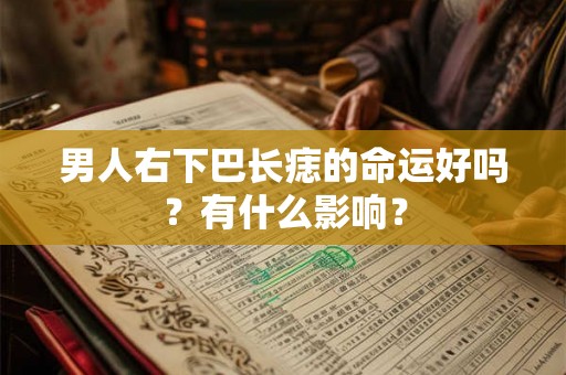 男人右下巴长痣的命运好吗？有什么影响？