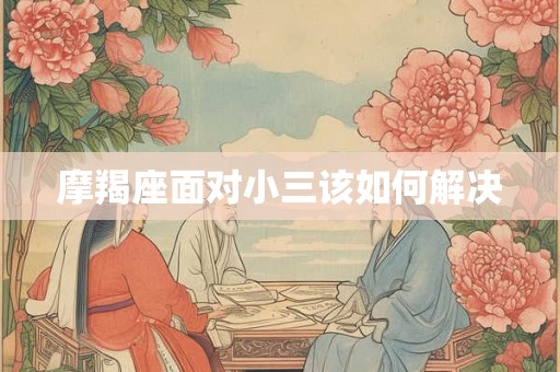 摩羯座面对小三该如何解决