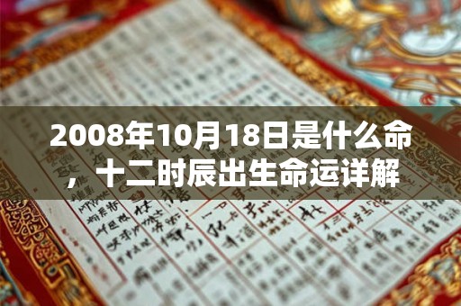 2008年10月18日是什么命，十二时辰出生命运详解