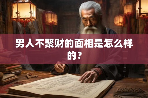 男人不聚财的面相是怎么样的？