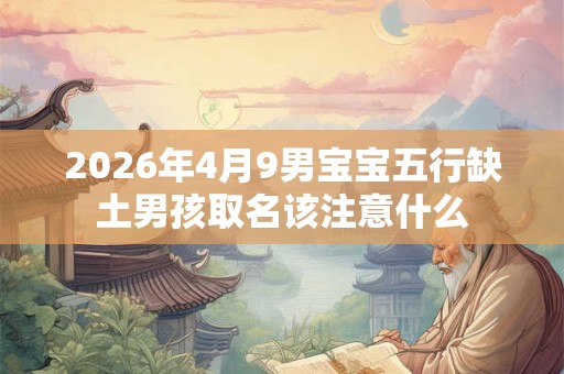 2026年4月9男宝宝五行缺土男孩取名该注意什么