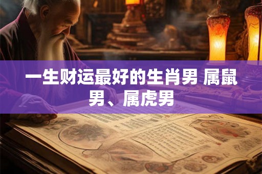一生财运最好的生肖男 属鼠男、属虎男