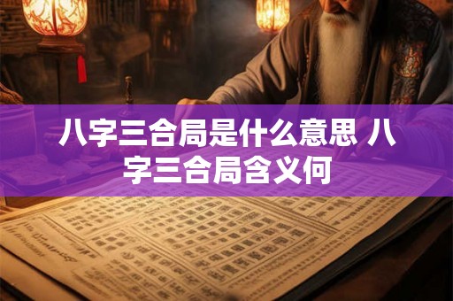 八字三合局是什么意思 八字三合局含义何 八字三合局是什么意思 八字三合局含义何
