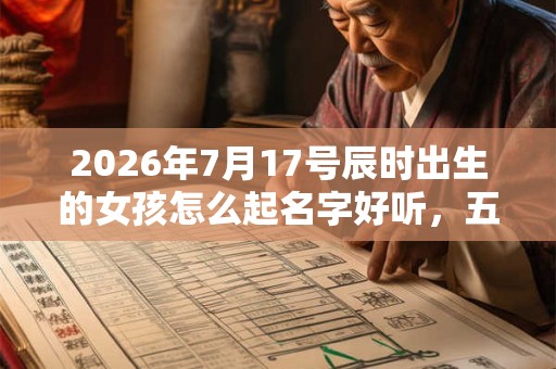 2026年7月17号辰时出生的女孩怎么起名字好听，五行是什么？