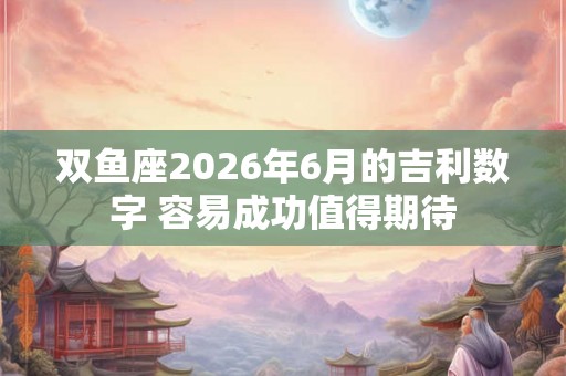 双鱼座2026年6月的吉利数字 容易成功值得期待