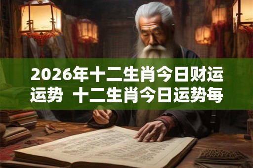 2026年十二生肖今日财运运势  十二生肖今日运势每日运势查询