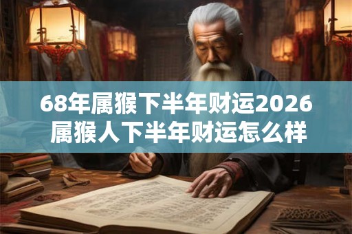 68年属猴下半年财运2026 属猴人下半年财运怎么样