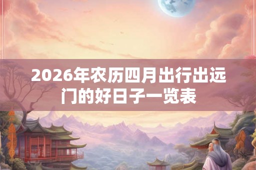 2026年农历四月出行出远门的好日子一览表