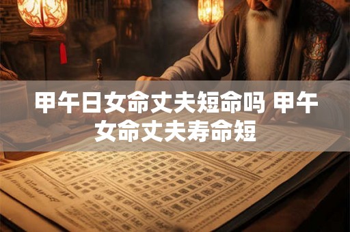 甲午日女命丈夫短命吗 甲午女命丈夫寿命短 甲午日女命丈夫短命吗 甲午女命丈夫寿命短