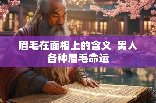 眉毛在面相上的含义  男人各种眉毛命运