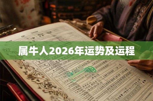 属牛人2026年运势及运程