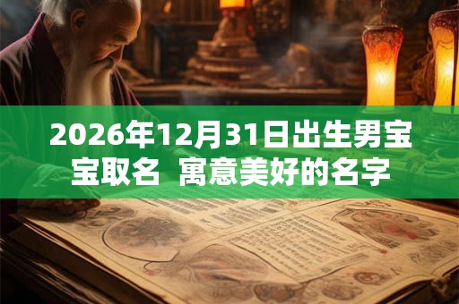 2026年12月31日出生男宝宝取名  寓意美好的名字