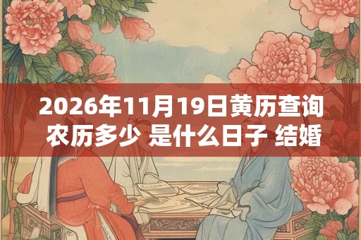 2026年11月19日黄历查询 农历多少 是什么日子 结婚吉时