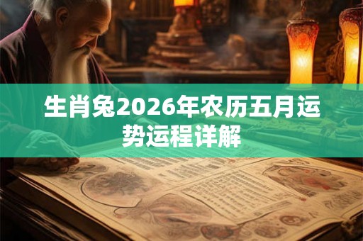 生肖兔2026年农历五月运势运程详解